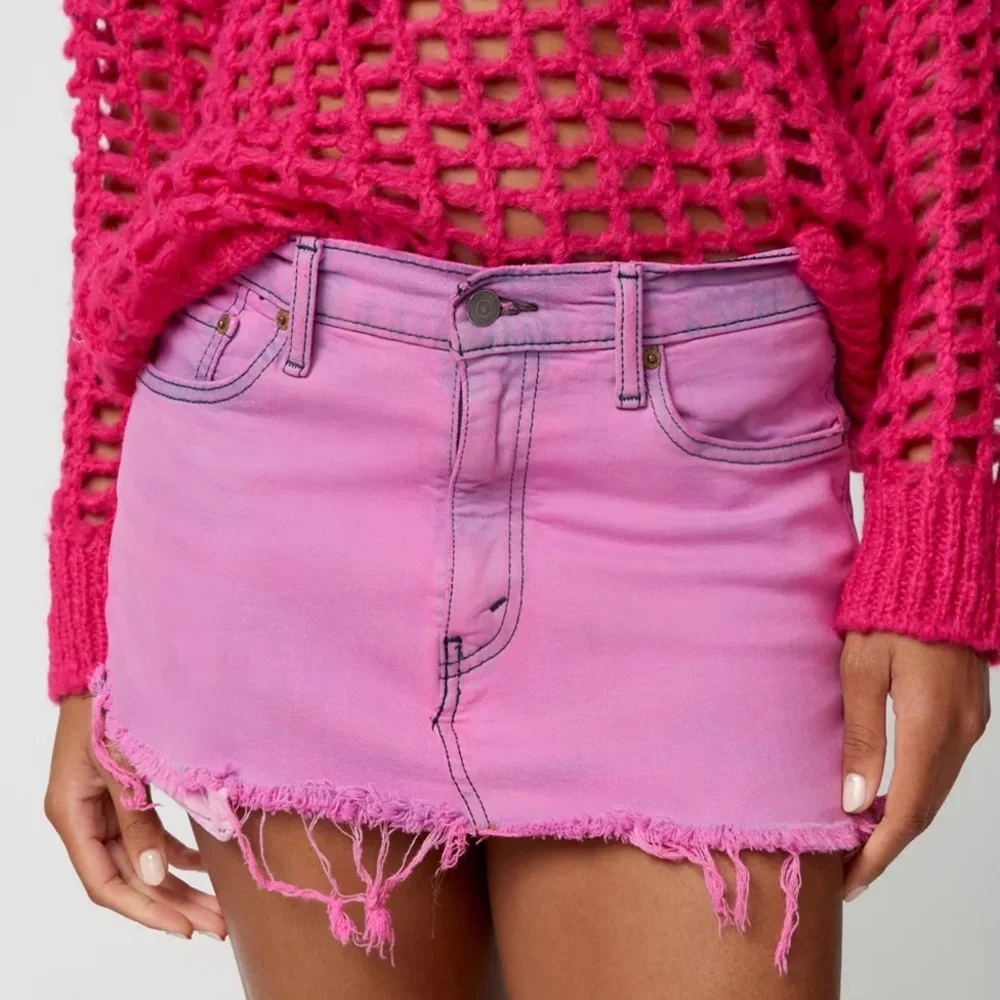Urban‎ Outfitters Fuchsia Open-Knit Sweater